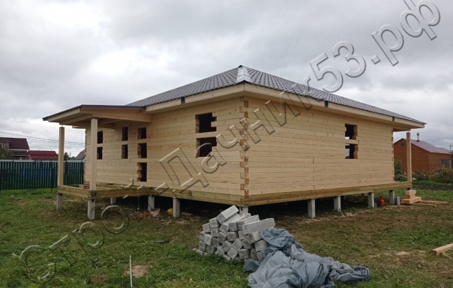 1 Брусовой дом  ОД-50, 11х10,5м, 115,5М², Ленинградская область, Кировский район, деревня Войбокало (1)